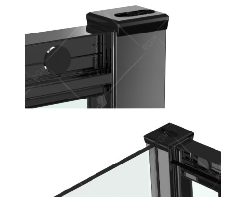 Раздвижная душевая дверь RGW CL-14-B прозрачное стекло 5 мм цвет профиля Чёрный арт.32091412-14