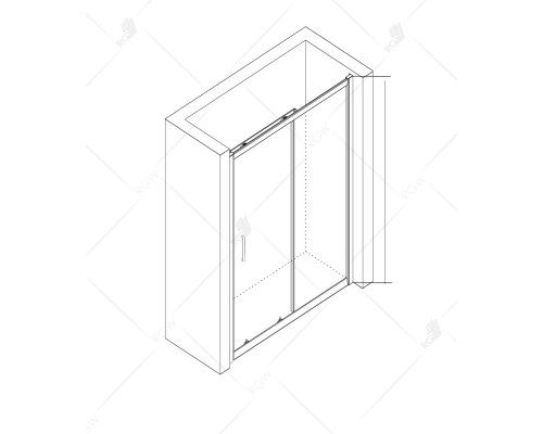 Раздвижная душевая дверь RGW CL-14-B прозрачное стекло 5 мм цвет профиля Чёрный арт.32091416-14