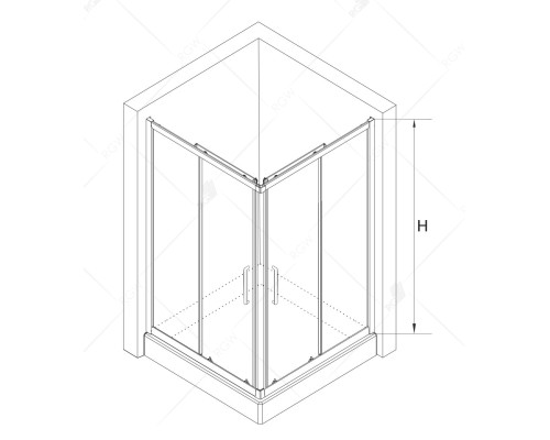 Душевой уголок RGW Classic CL-34-B 90x90 стекла прозрачные, профиль черный 32093499-14