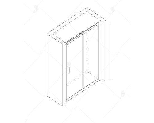 Раздвижная душевая дверь RGW CL-14 прозрачное стекло 5 мм цвет профиля хром арт.32091410-11