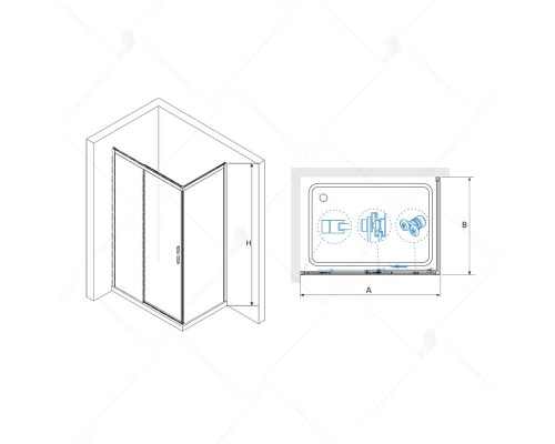 Душевой уголок RGW LE-41-1B (LE-12B + Z-060-2B)