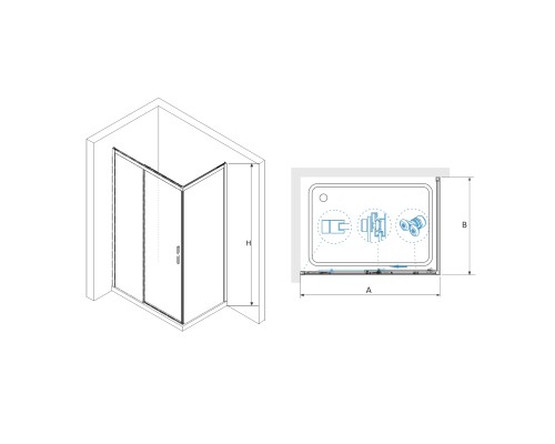 Душевой уголок RGW LE-41-1B (LE-12B + Z-060-2B)