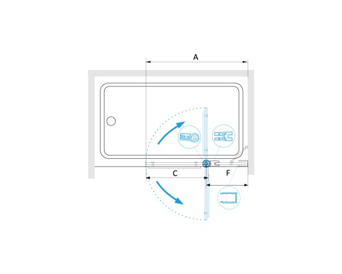 Шторка на ванну RGW SC-12 прозрачное стекло 6 мм цв. профиля хром арт.03111210-11