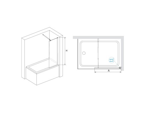 Шторка на ванну RGW SC-052 прозрачное стекло 10 мм цв. профиля хром арт.35115207-11