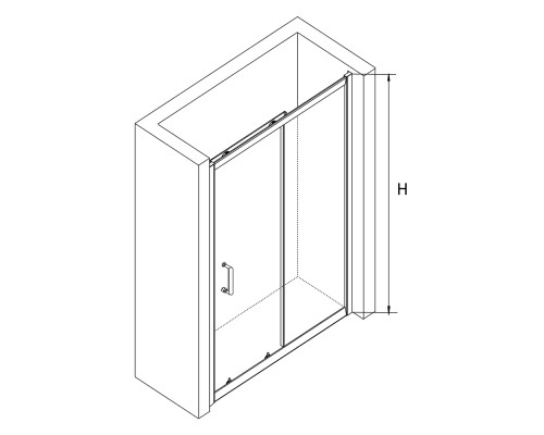  Раздвижная душевая дверь RGW PA-14 B 170*195 прозрачное стекло 6 мм 41081417-14