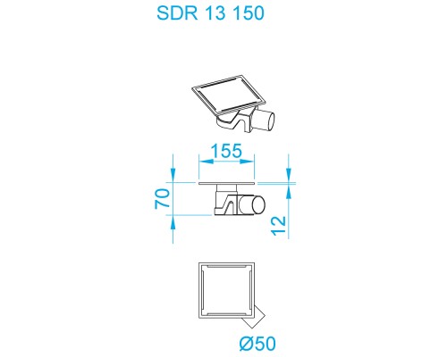 Душевой трап RGW SDR-13 150*150 арт.47211315-01
