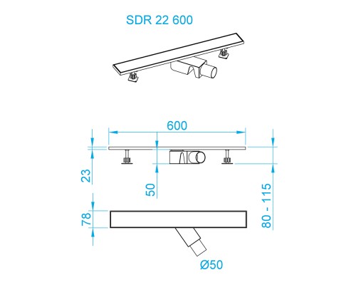 Душевой трап RGW SDR-22B (600)