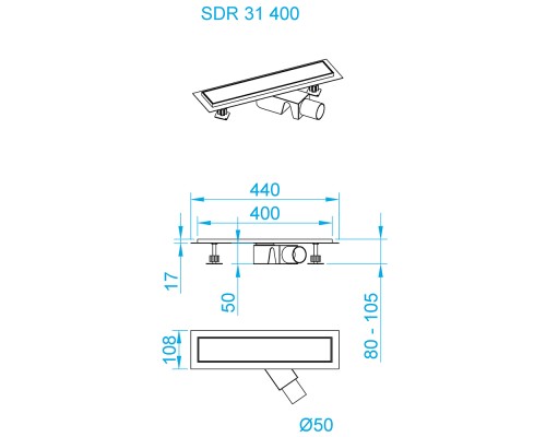 Душевой трап RGW SDR-31 (400)