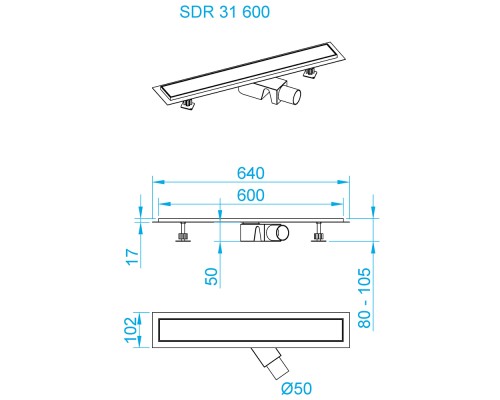 Душевой трап RGW SDR-31 (600)
