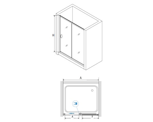  Раздвижная душевая дверь RGW PA-016 B 120*195 прозрачное стекло 6 мм 350801612-14