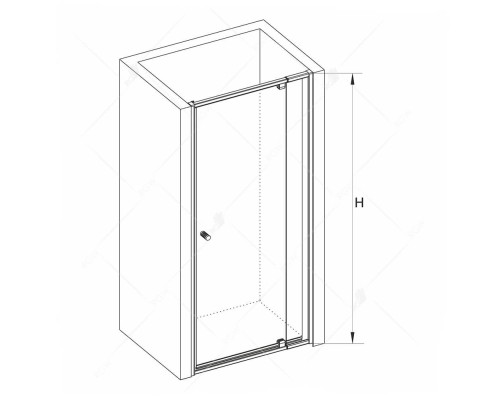 Распашная душевая дверь RGW PA-02-B NEW прозрачное стекло 6 мм цвет профиля Чёрный арт.41080208-14