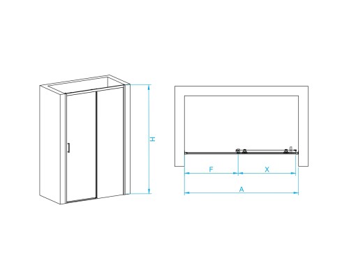  Раздвижная душевая дверь RGW PA-017 150*195 прозрачное стекло 6 мм 350801715-11
