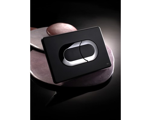 Кнопка смыва пневматическая OLI Salina 640097 черный soft touch/хром
