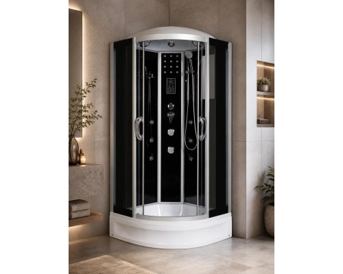 Душевая кабина River TEMZA 90/24 TH 90х90 тонированное стекло, профиль хром матовый